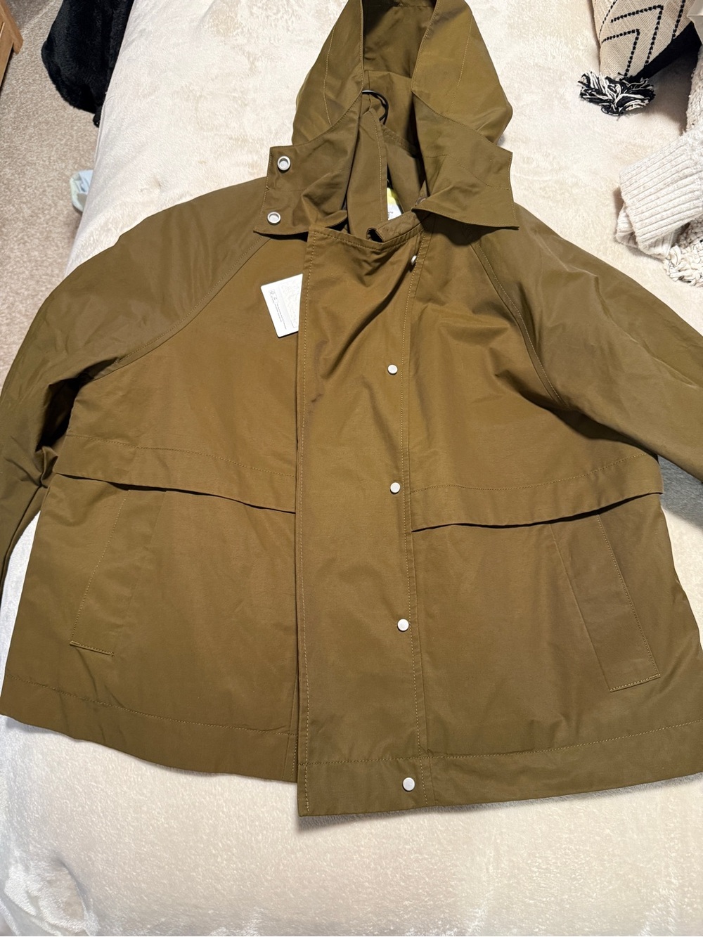Olive Hooded Trench Coat valiant XL